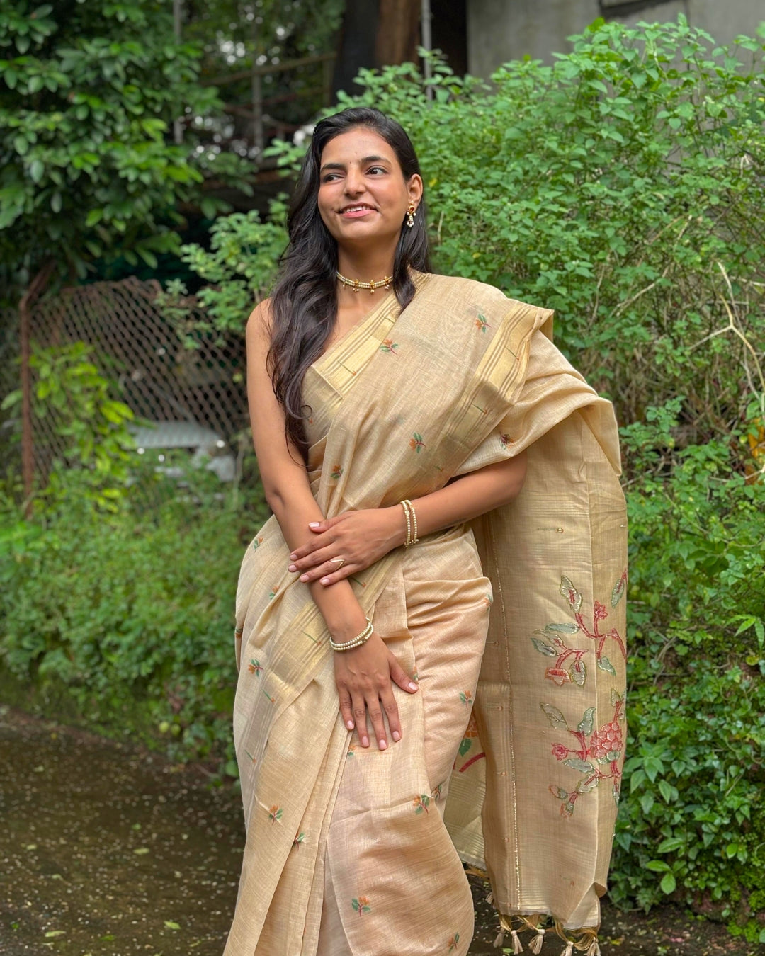 Soft Muga Cotton Paithani Saree