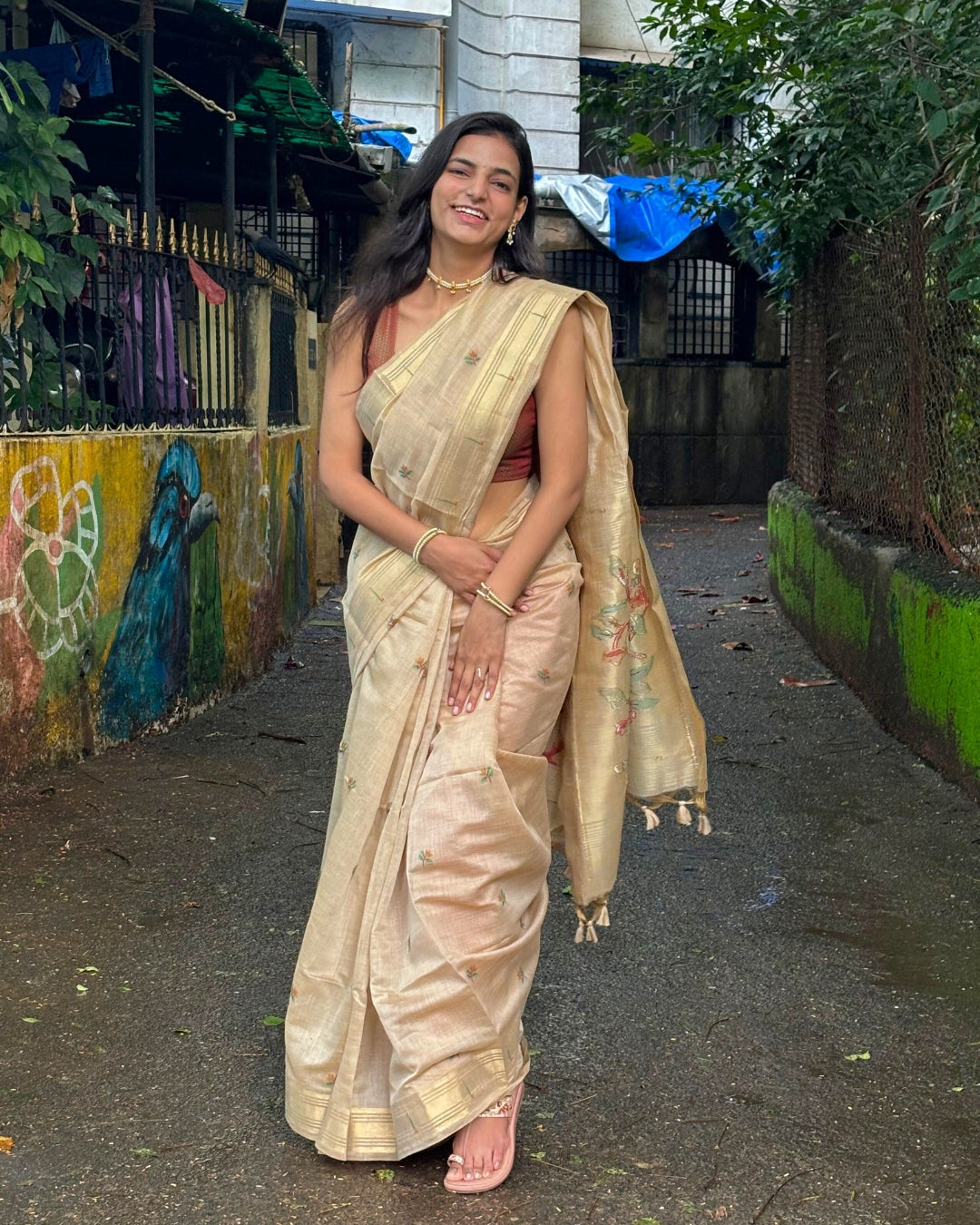 Soft Muga Cotton Paithani Saree