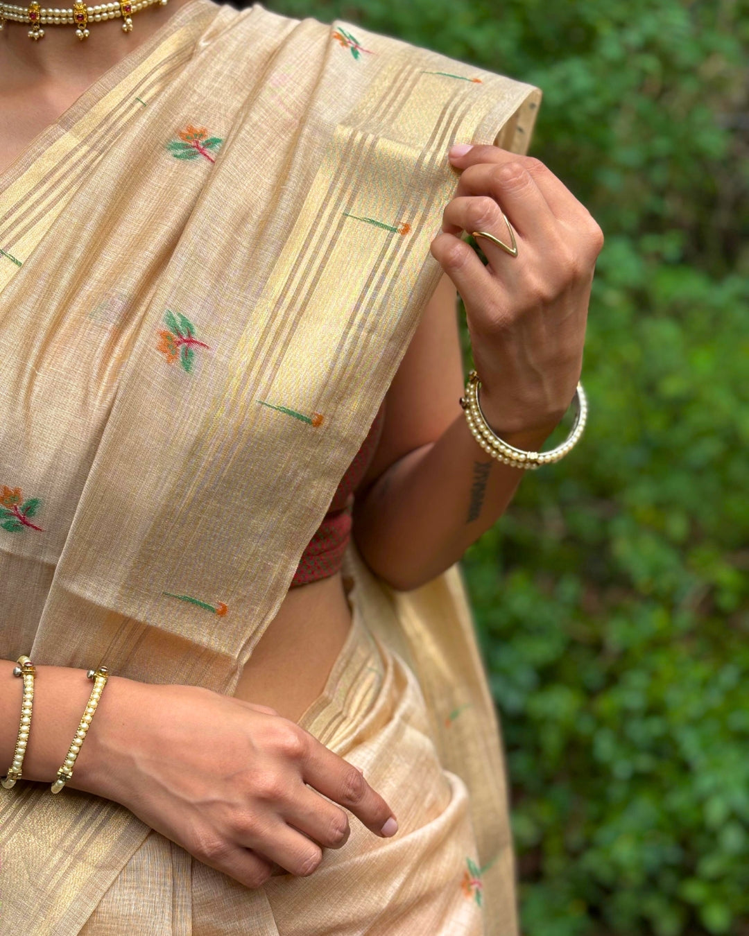 Soft Muga Cotton Paithani Saree