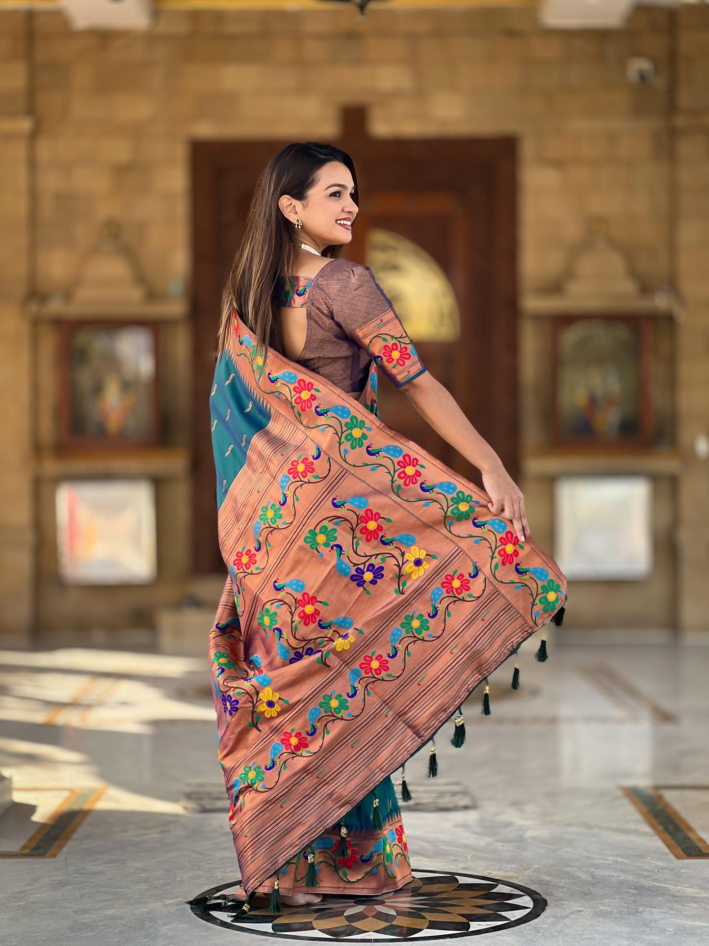 Soft Paithani with Zari Weaving - Kalavya