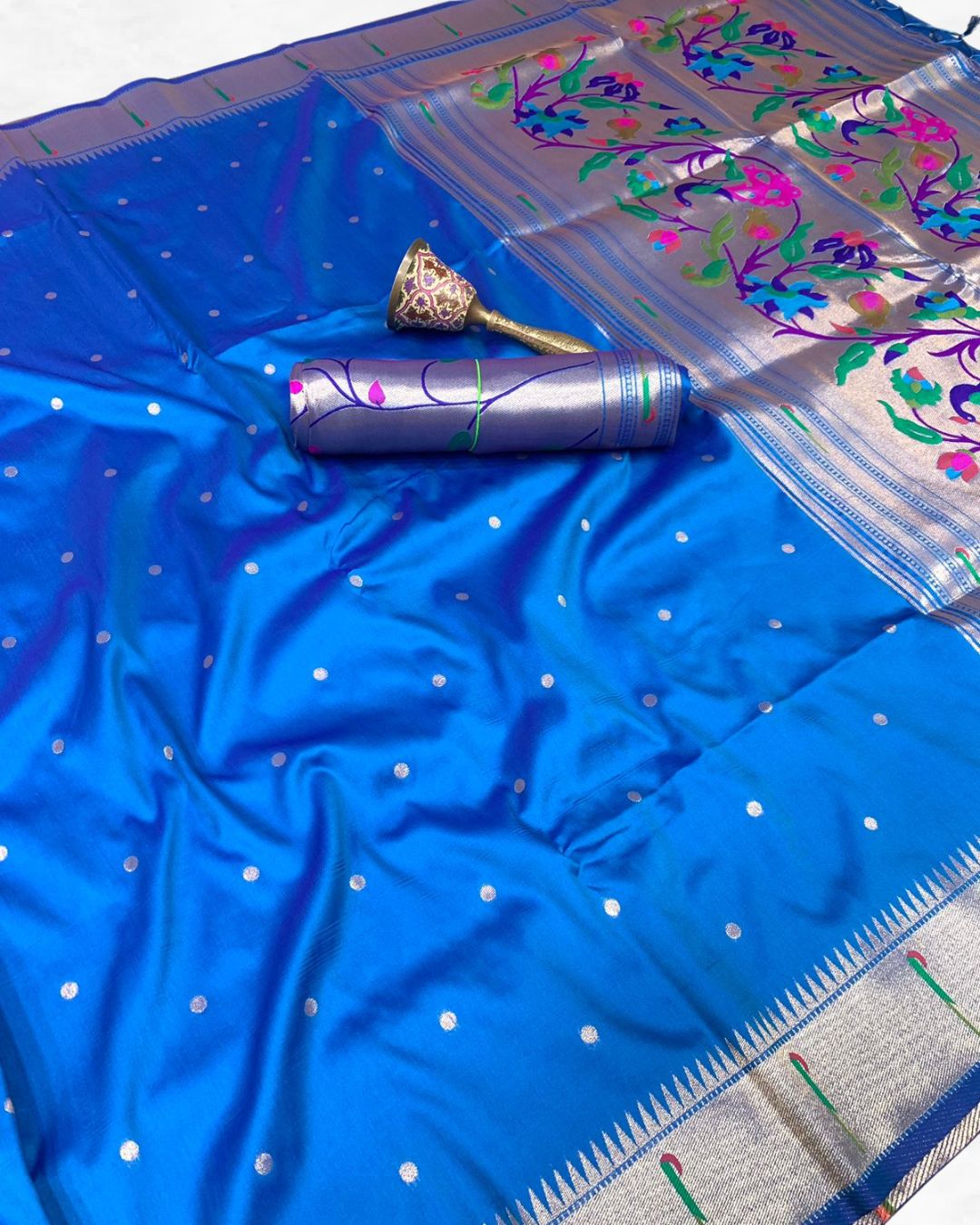 Pure Soft Gold Zari Paithani Saree - Kalavya