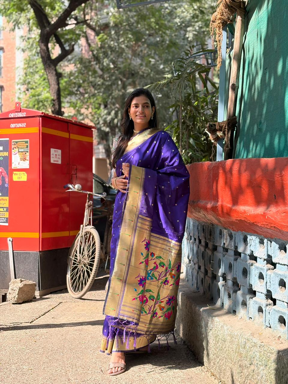 Pure Soft Gold Zari Paithani Saree - Silk with Golden Thread | Kalavya